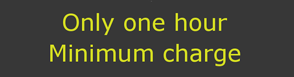 Only 1 hour minimum charge